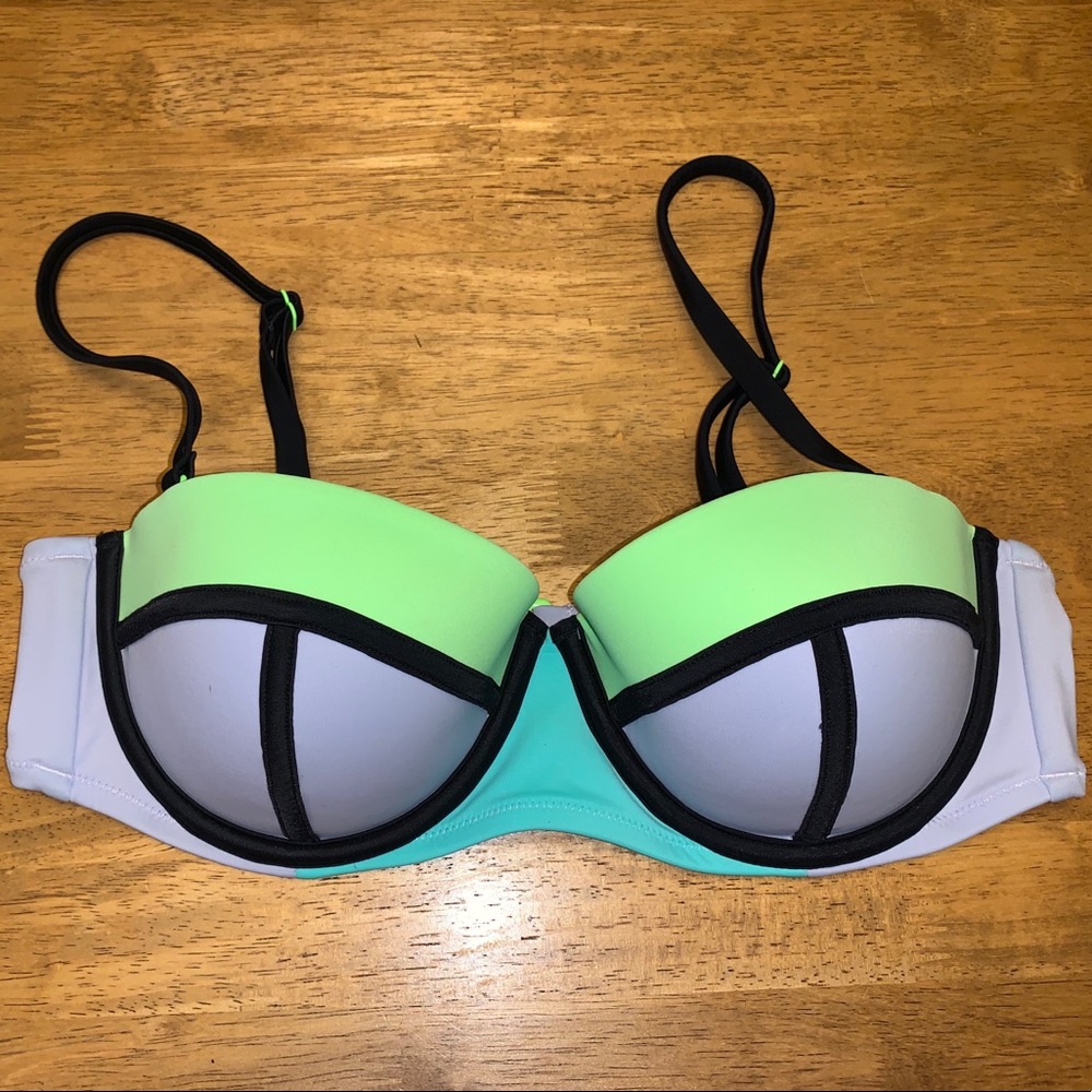 Victoria’s Secret Color Block Bandeau Swim Top